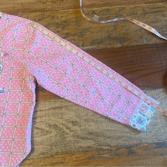 Vintage YIKES  kitty cat flannel sleepwear pajama set Medium - Picture 10 of 13